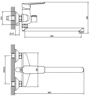 Смеситель для ванны ESKO Lagos LG 31 хром
